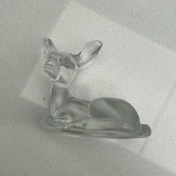 Vintage Fenton Clear Satin Fawn Deer - Picture 11 of 13